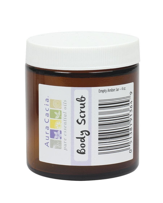 Aura Cacia Amber Wide Mouth Jar with Writable Label 4 oz.
