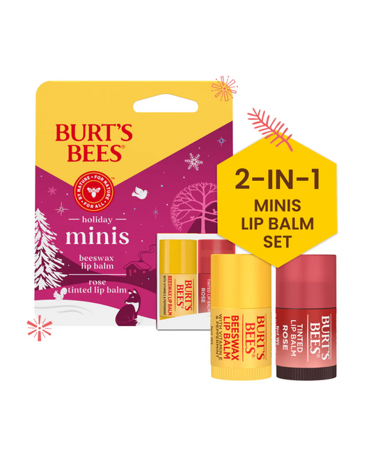 Burt's Bees Holiday Minis Original & Rose Lip Balms 2-pack