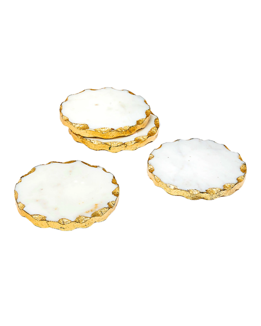 posavasos - Lavi Marble Gold Organic Edge Coaster Set