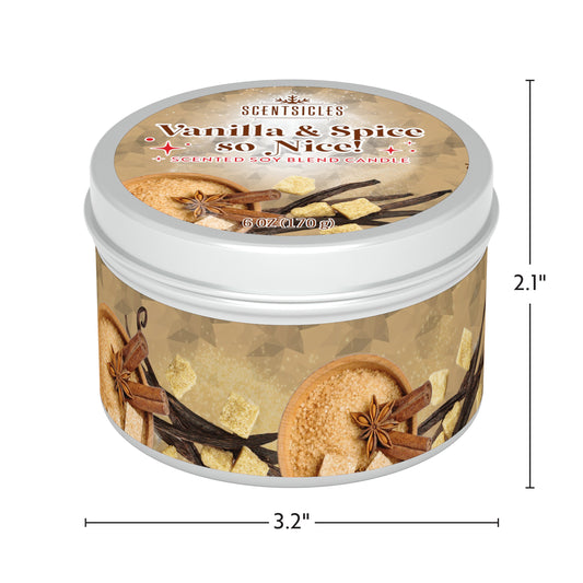 Scentsicles, 6oz Candle Tin, Vanilla & Spice So Nice!
