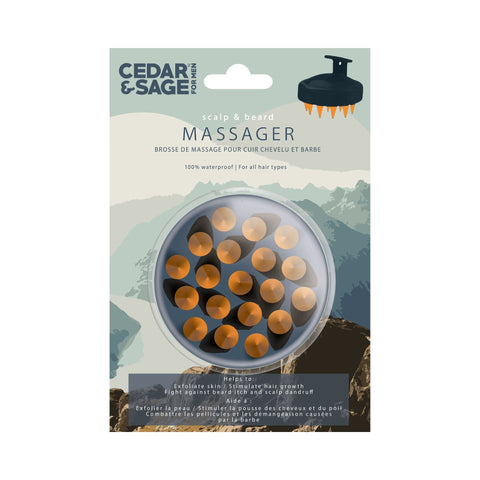 Masajeador De Cuero Cabelludo Y Barba - Azul Marino Y Naranja