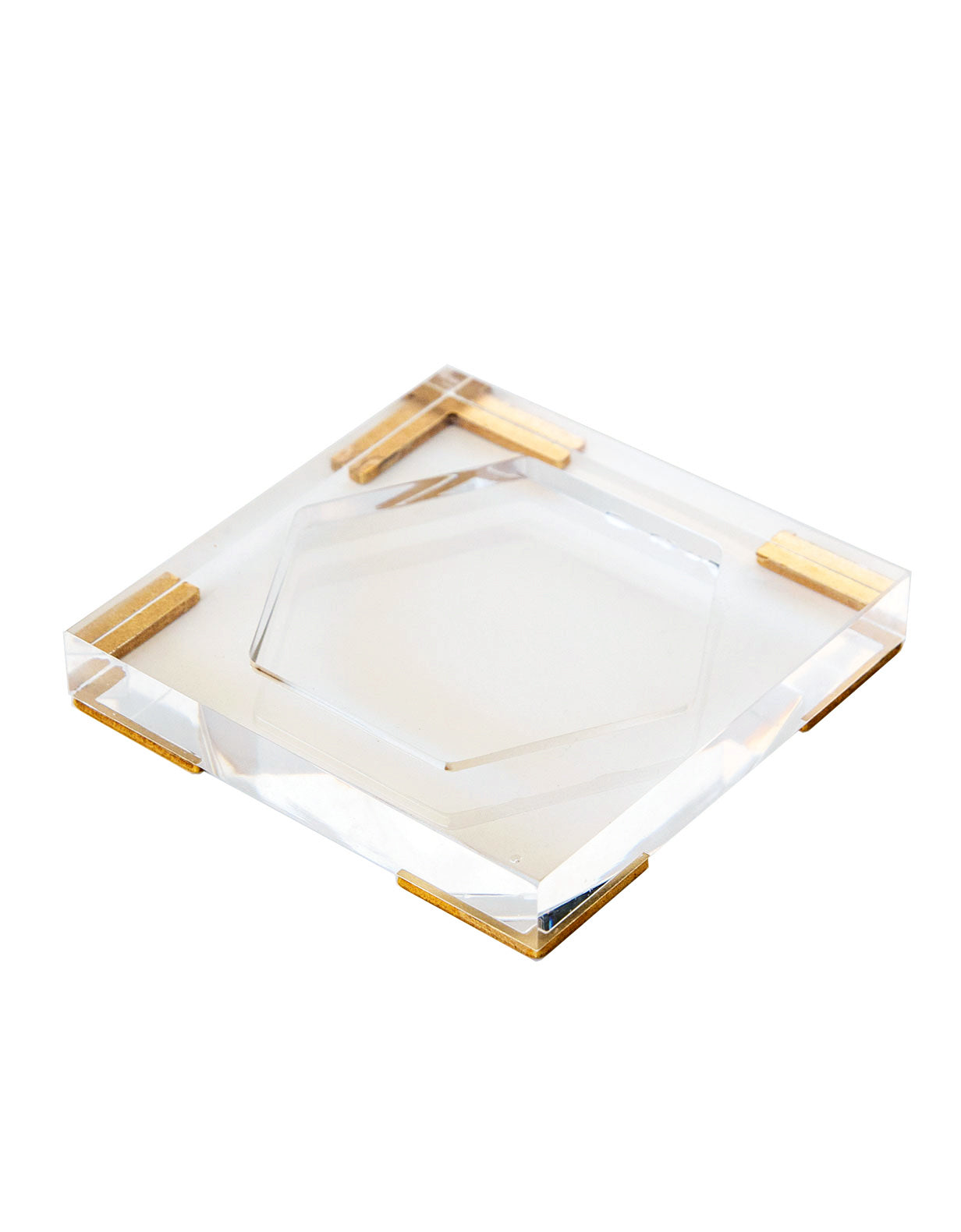 Lucite Hex Candle Counter Tray