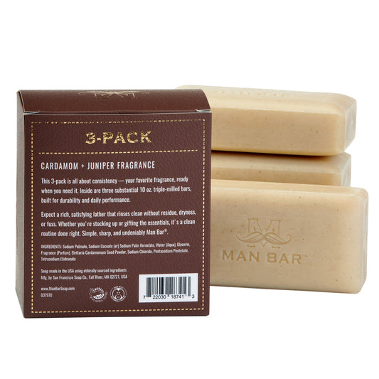 MAN BAR® Refill 3-Pack: Cardamom & Juniper - Jabón en Barra
