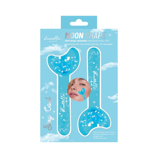 2PC MOON SHAPE CRYO FACIAL MASSAGER - BLUE