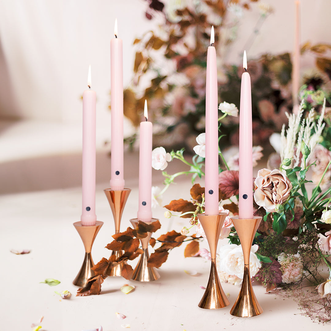 Vela clásica de color rosa persa de 10 pulgadas, paquete de 12 (UNIDAD)