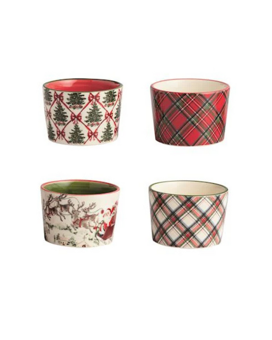 Tartan Christmas Tidbit Dishes