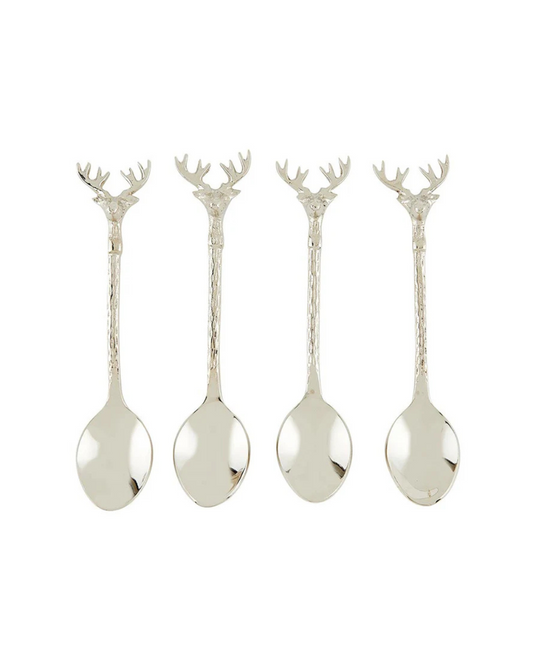 Silver Stag Spoons - Set of 4