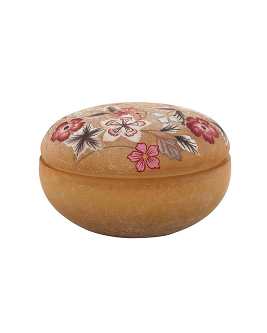 Hand Painted Floral Jar Candle