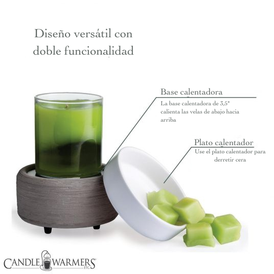 Calentador de cera clásico 2 en 1 con textura gris