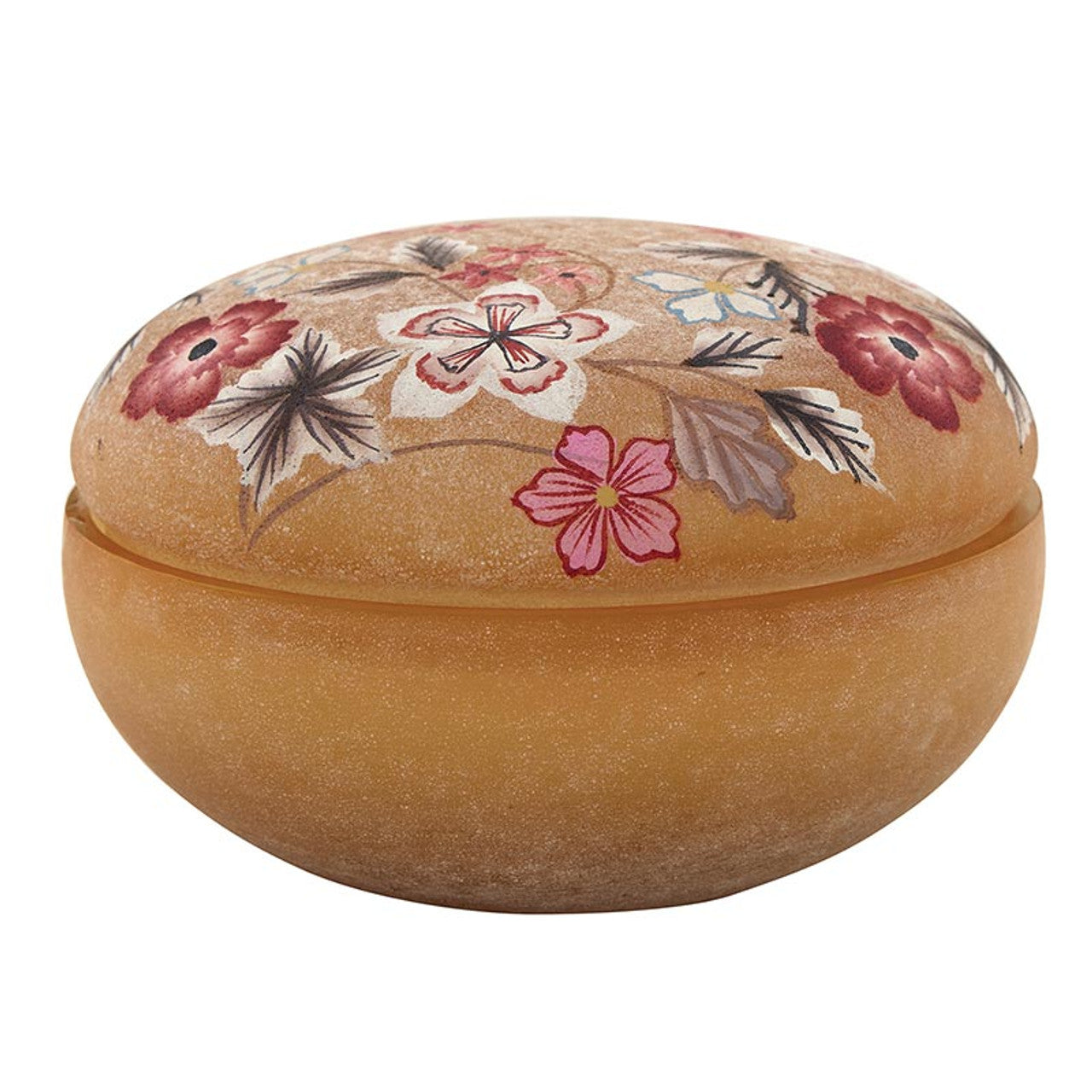 Hand Painted Floral Jar Candle