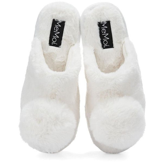 The Gloria Plush Pom-Pom Slippers - Pantuflas