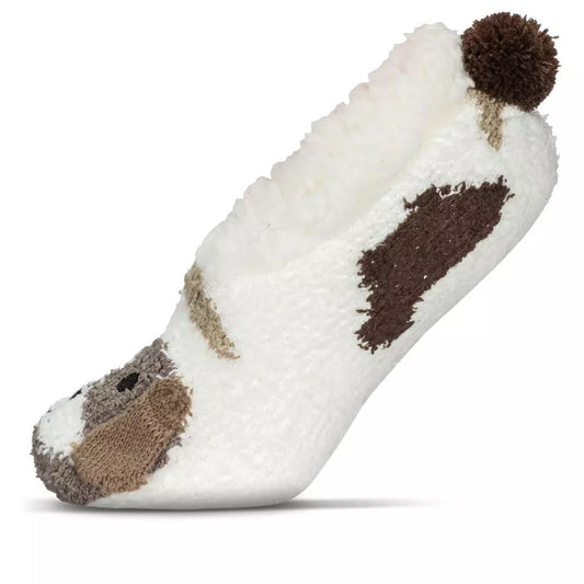 Puppy Embellished Plush Lined Slippers - Pantuflas