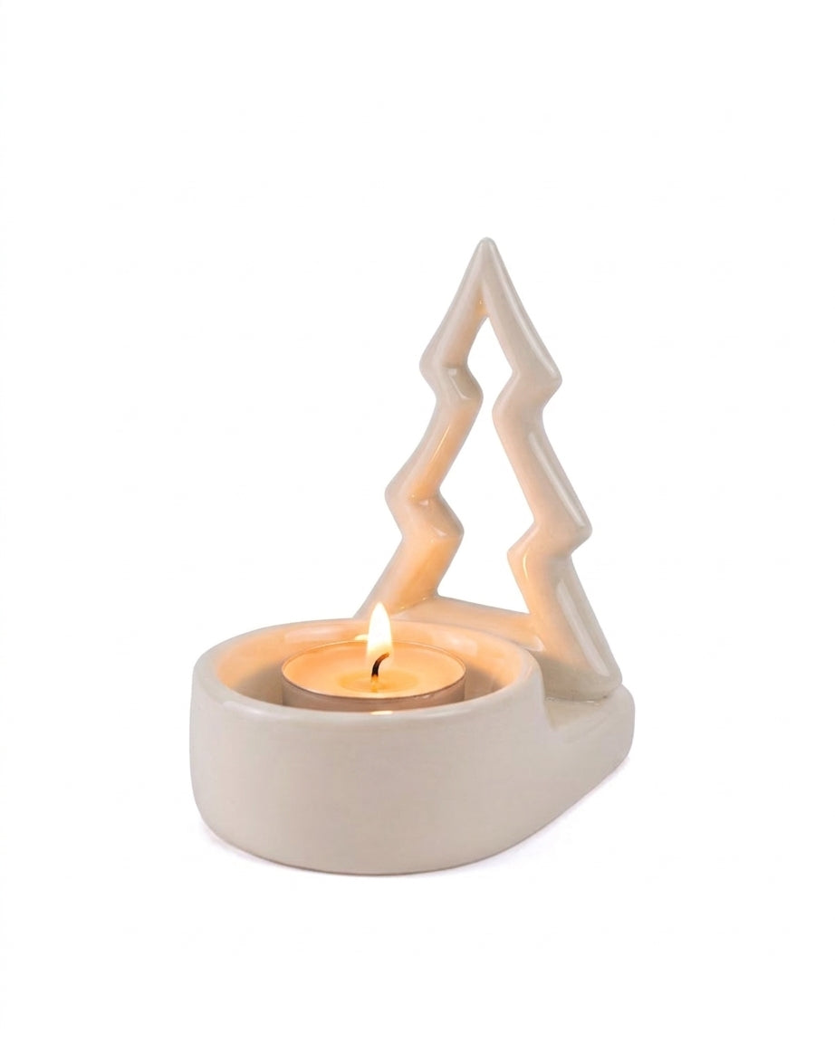 Tree Tea Light Holder White - Portavela