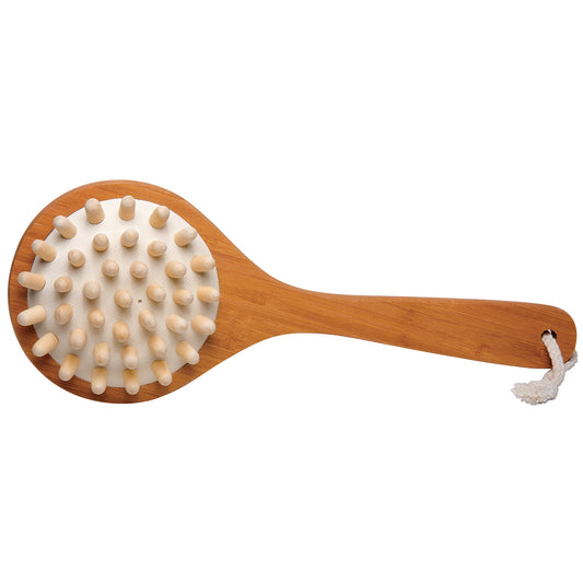 Cepillo De Baño De Dos Lados Con Mango De Bambú