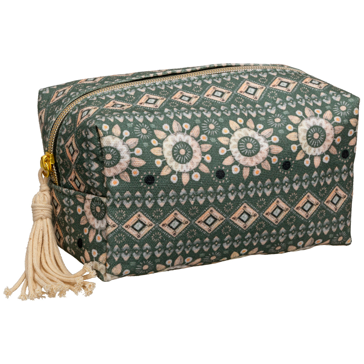 TRAVEL/COSM.BAG PRIMITIVE, LARGE - Bolso de viaje/cosméticos grande cuadrado