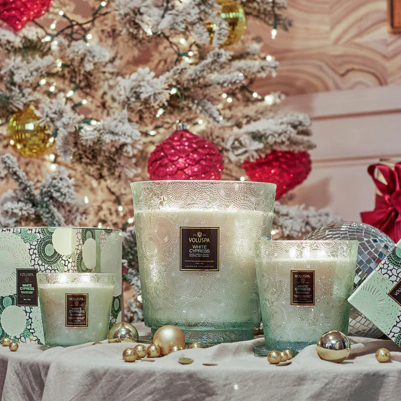 White Cypress 3 Wick Hearth Candle