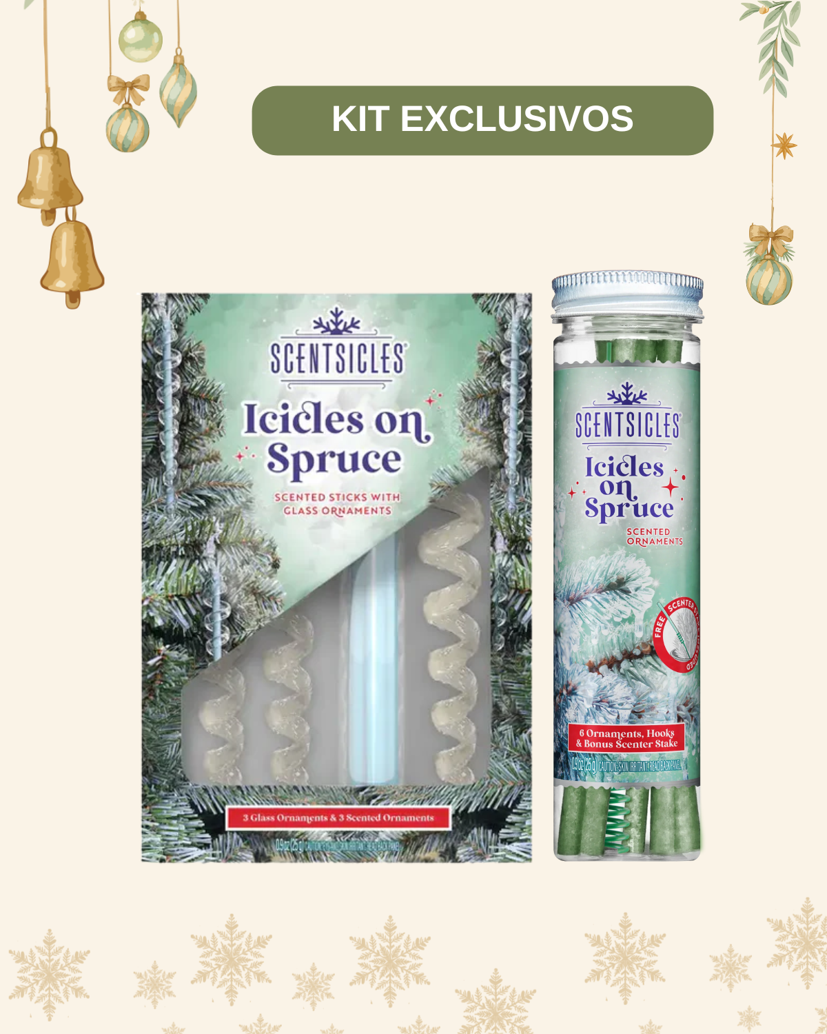 Kit Exclusivo Scentsicles sticks whith glass ornaments + Ornament Sticks