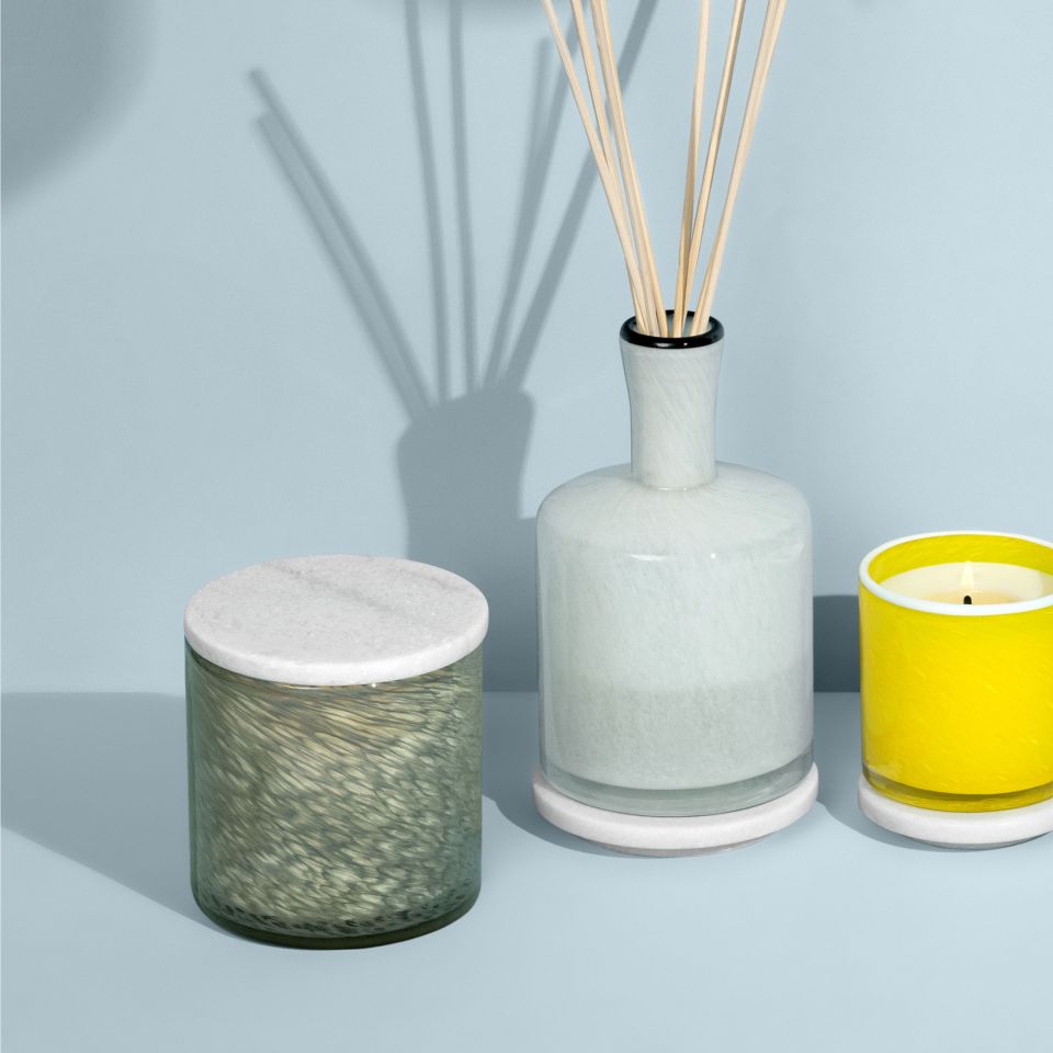 Classic Candle Lid - White Polished Marble - Tapa de vela clásica
