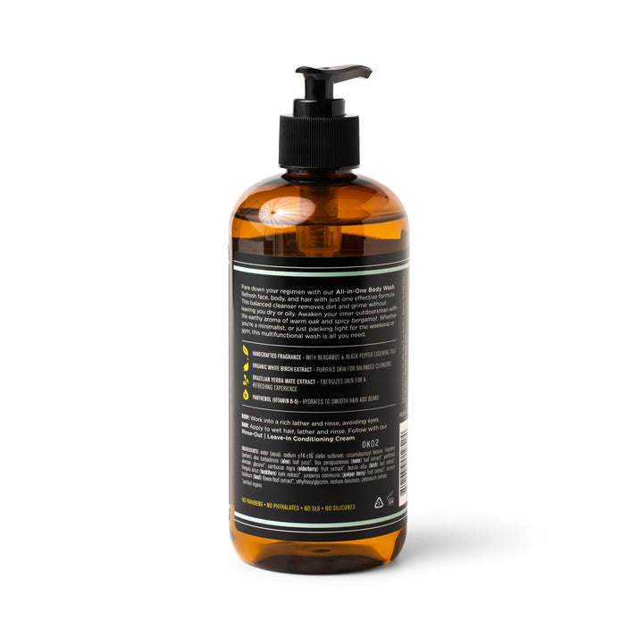 All-In-One Wash - Black Oak 16 fl oz - Gel de Baño Todo en Uno