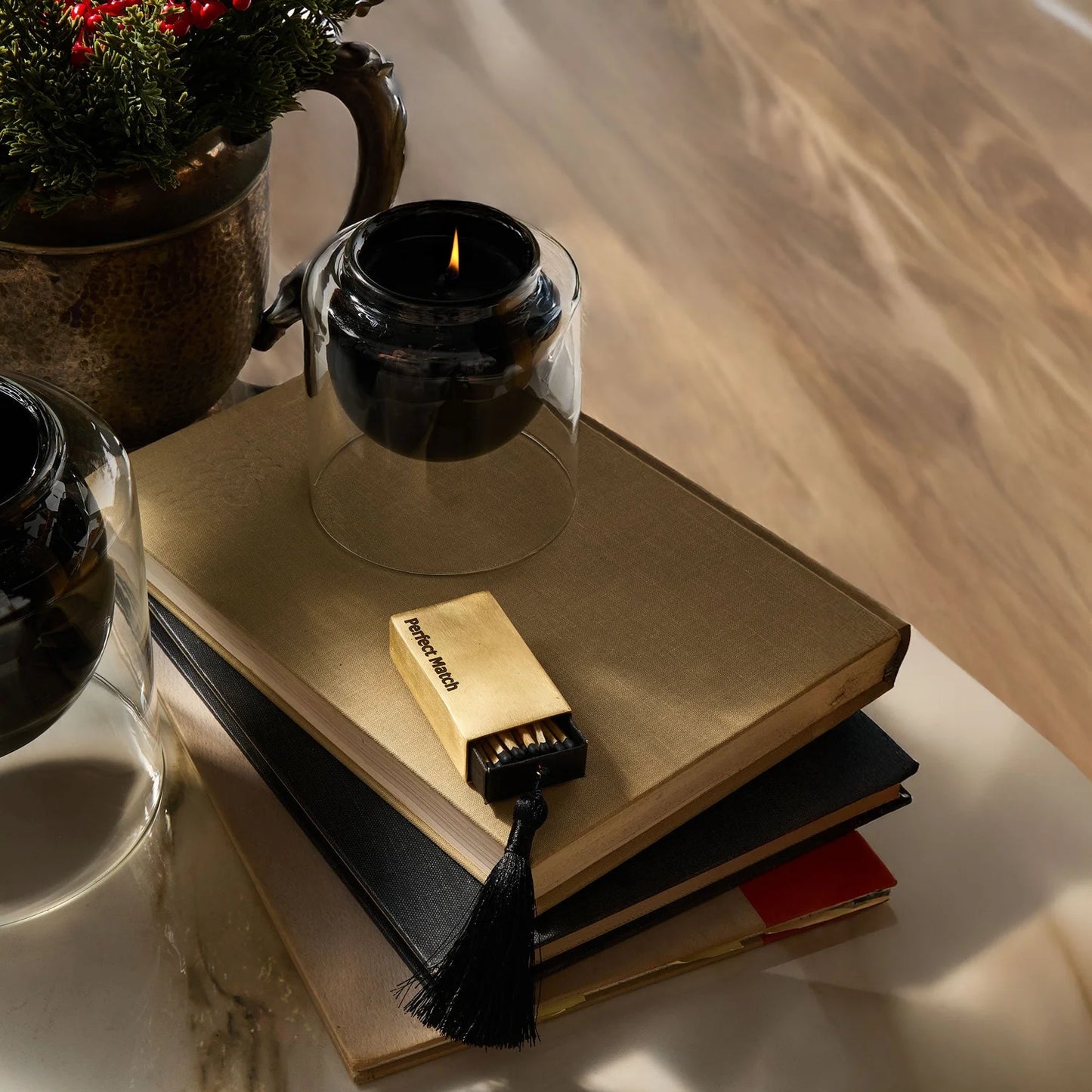 Merriment Brass Matchbox with Black Tassel