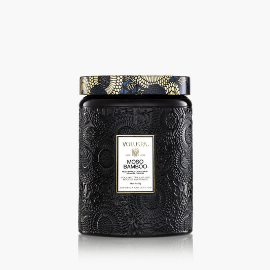 Moso Bamboo Large glass candle