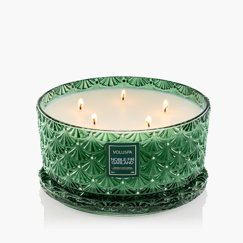 Noble Fir Garland Centerpiece Candle - Vela