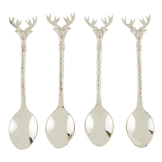 Silver Stag Spoons - Set of 4