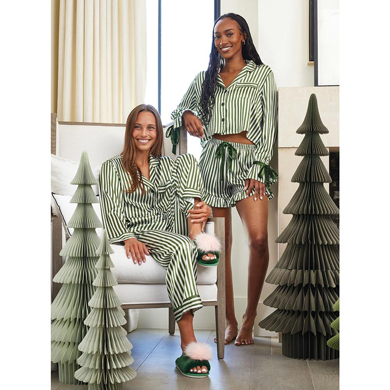BELLA APPAREL LONG SLEEVE GREEN STRIPE