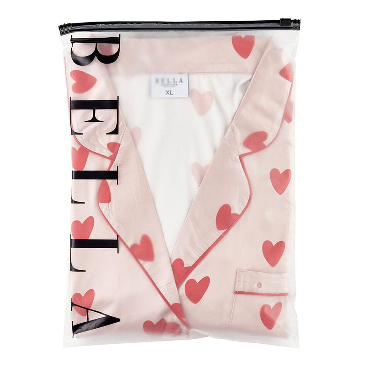 Conjunto de pijama corto + lazos de terciopelo - Corazones rosas y rojos