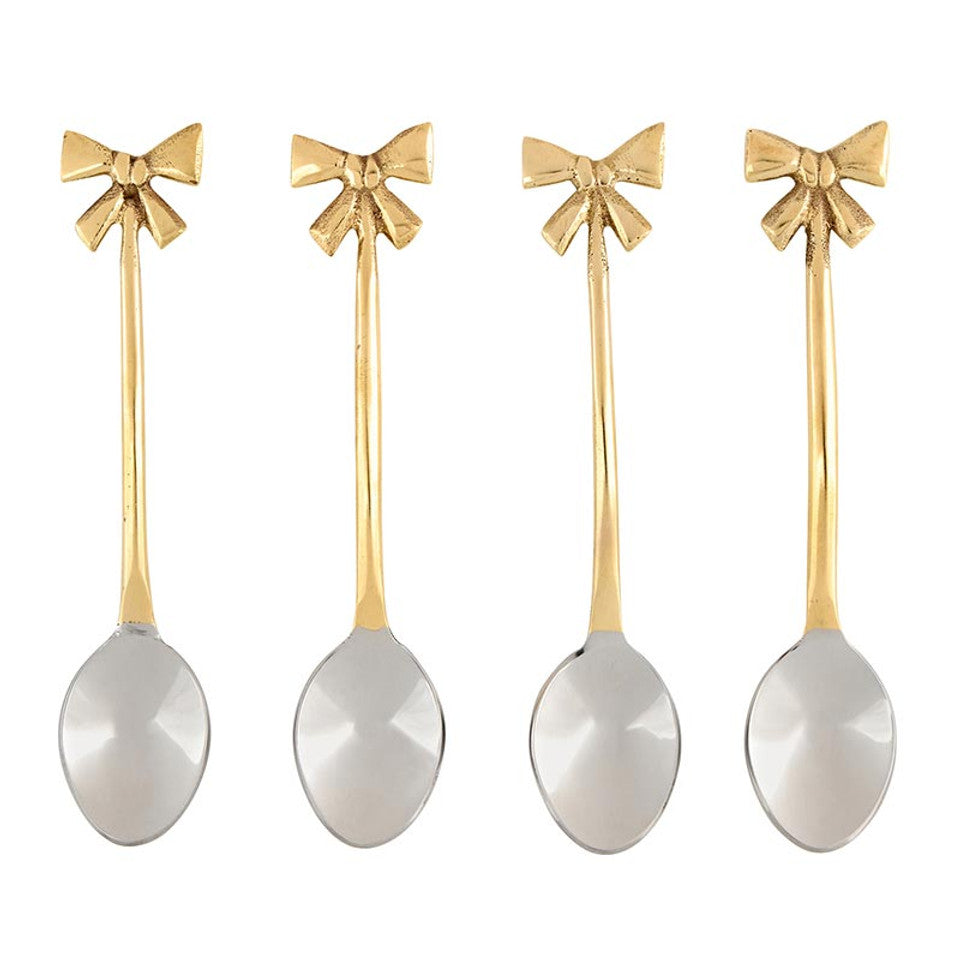 Gold Bow Spoons - Set of 4 / Cucharas con lazo dorado - Juego de 4