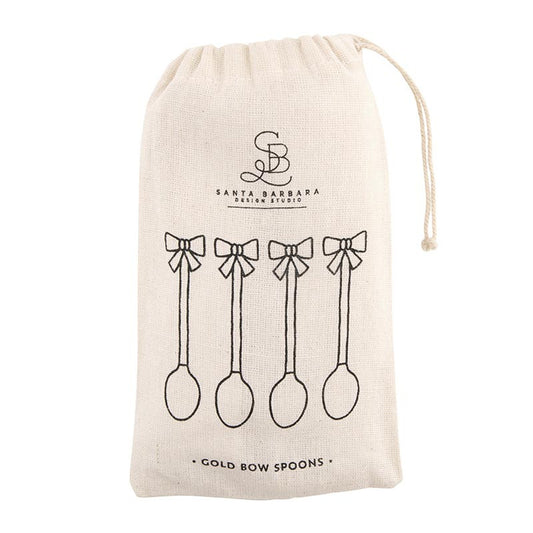 Gold Bow Spoons - Set of 4 / Cucharas con lazo dorado - Juego de 4