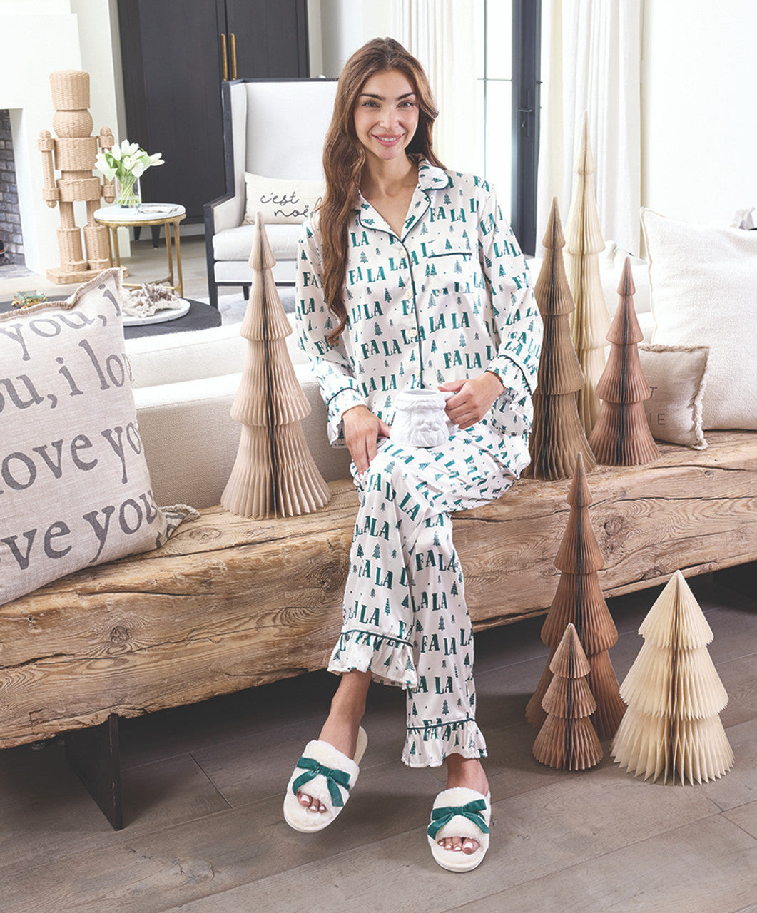 Satin Long Sleeve Ruffle Green FALALA