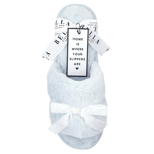 Plush Slippers - Spa Blue + Ivory Velvet