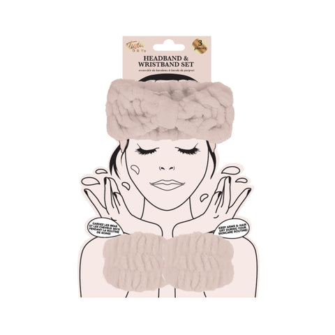 3pc Headband & Wristband Set - Neutral