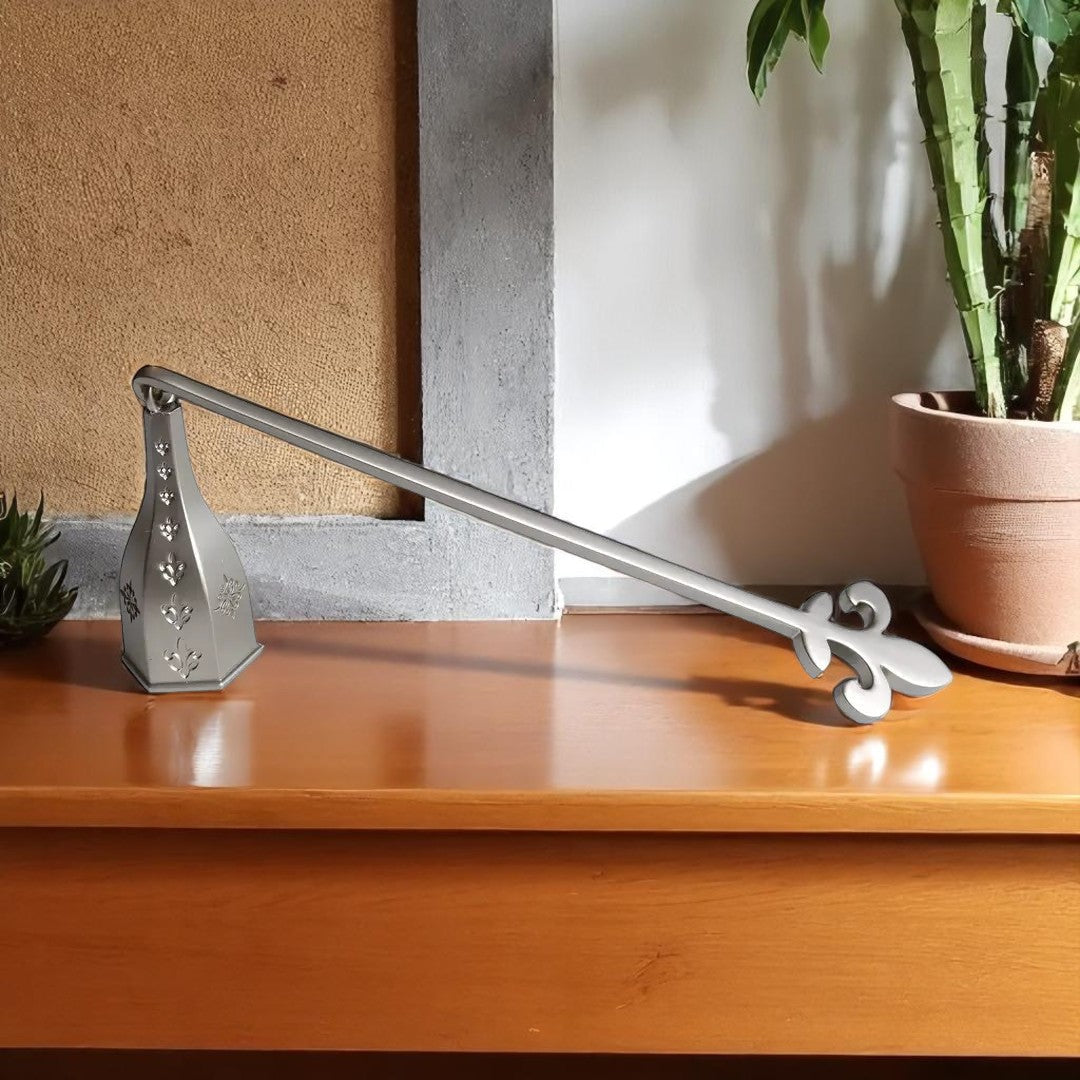 Wickman Candle Snuffer Pewter Finish with Fleur De Lis Motif