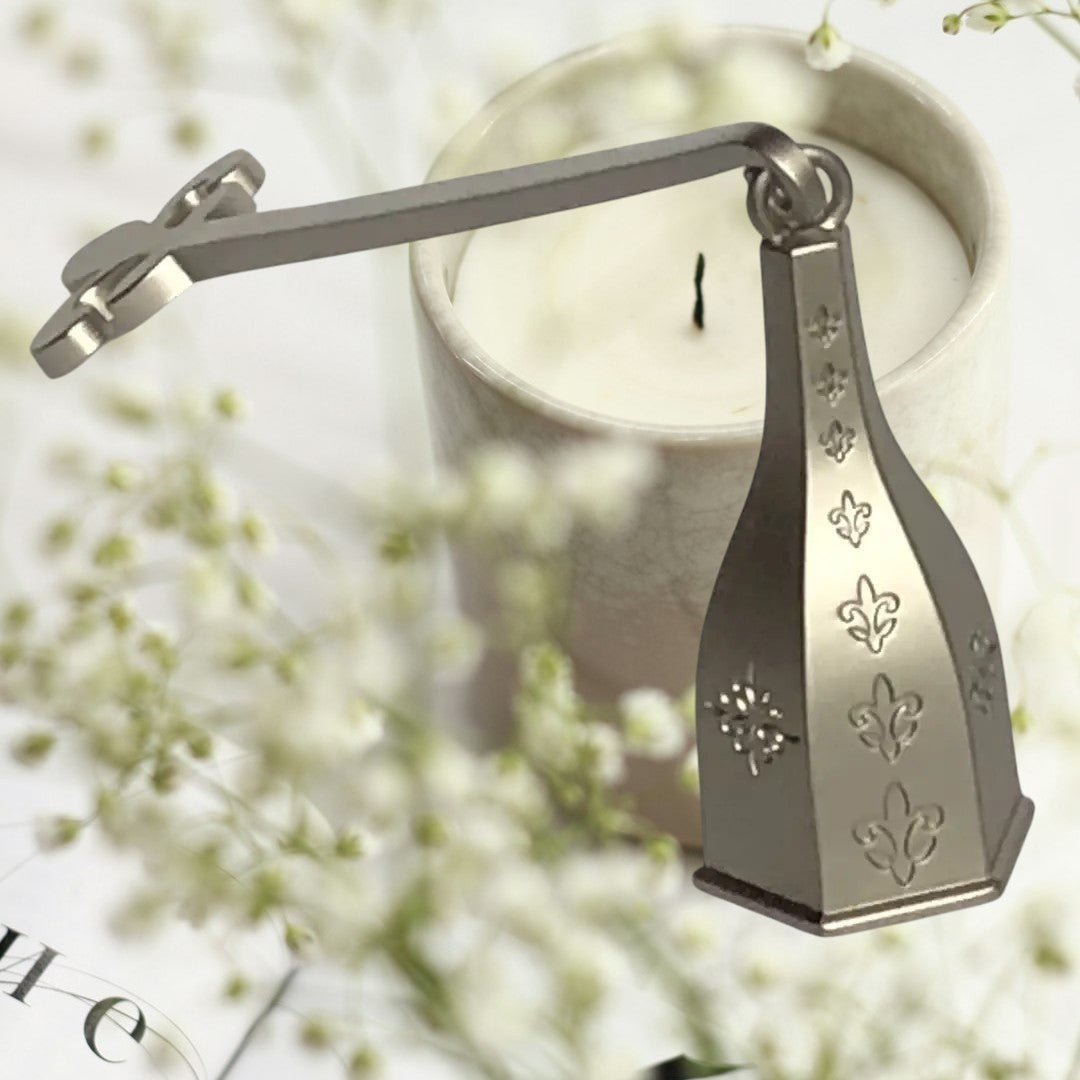 Wickman Candle Snuffer Pewter Finish with Fleur De Lis Motif