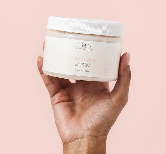 Sweet Cream Fine Sea Salt Body Polish scrub + AGAVE NECTAR AGELESS BODY OIL 1.7OZ