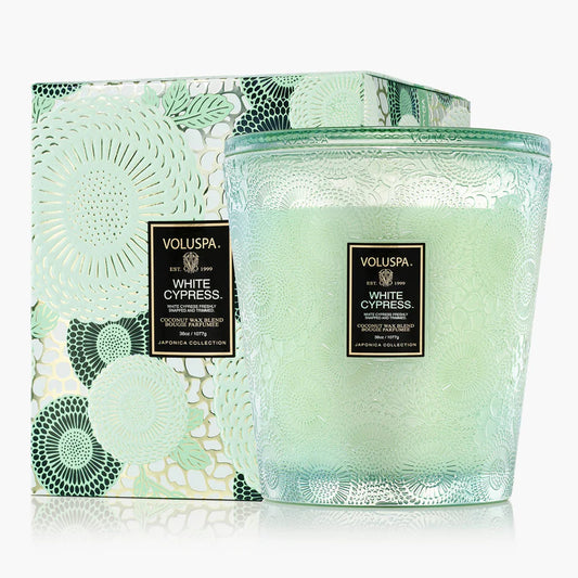 White Cypress 3 Wick Hearth Candle