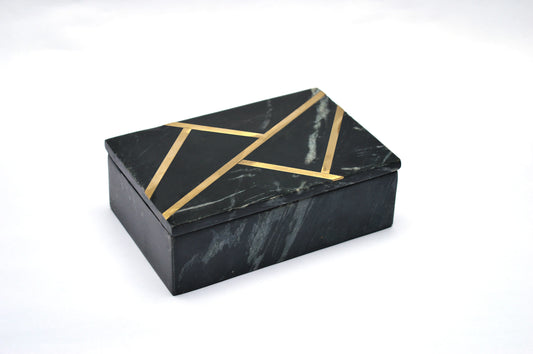 Marble Box with Inlay Black – Sng Marble Handicraft