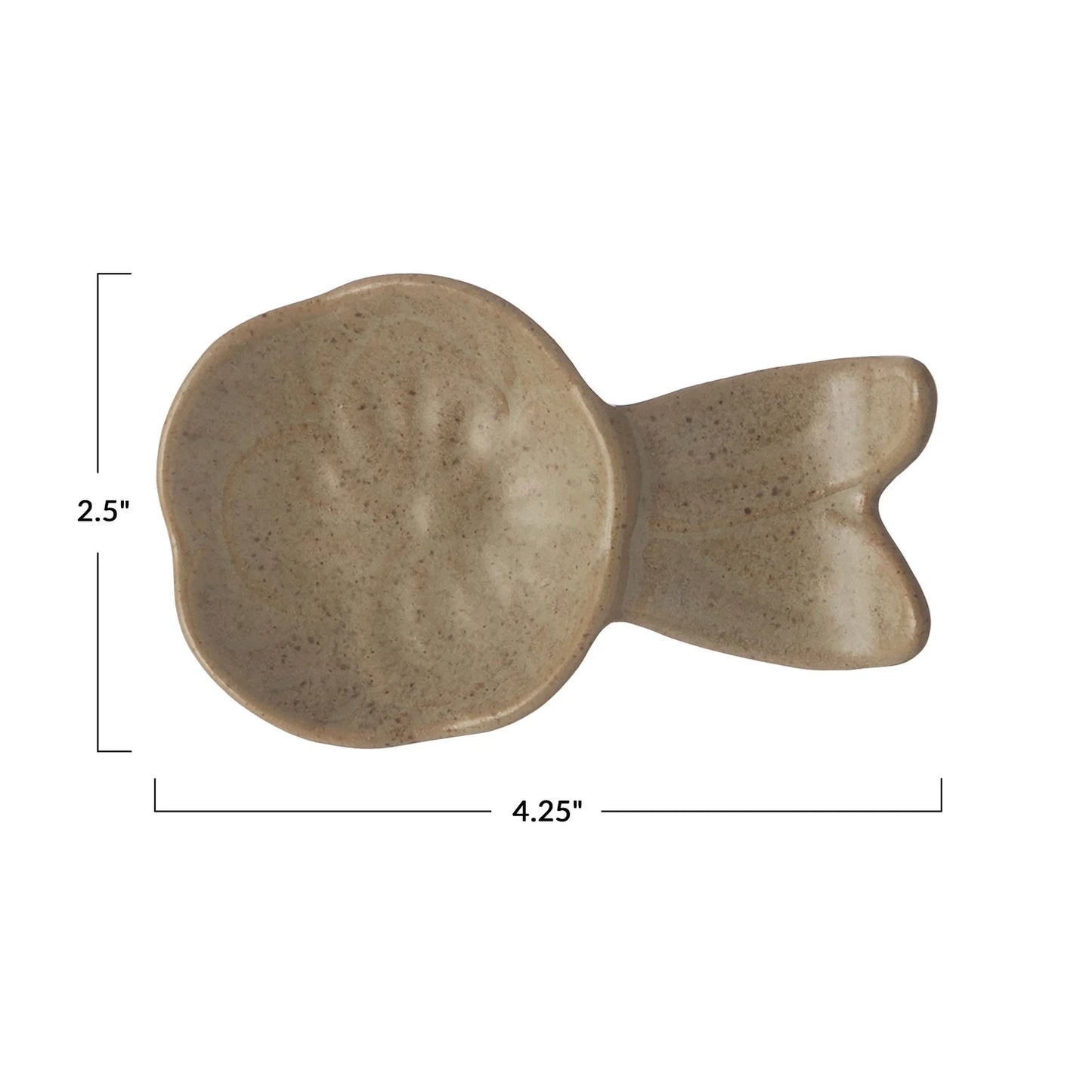 4-1/8"H Stoneware Spoon Rest / Plato con forma de flor de gres grabado