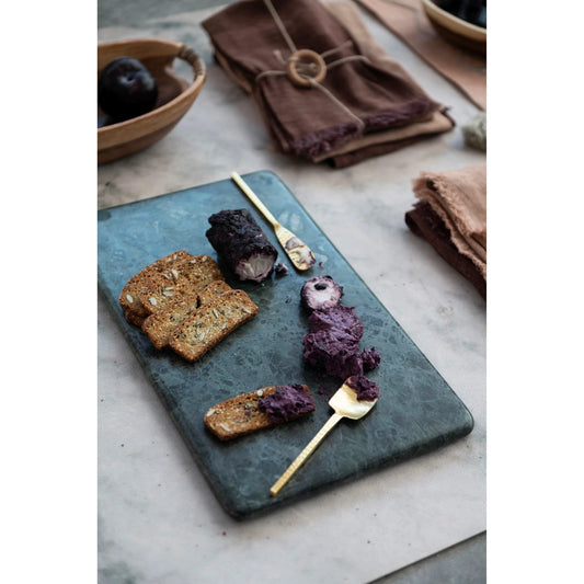 Tabla de cortar y queso de mármol, verde