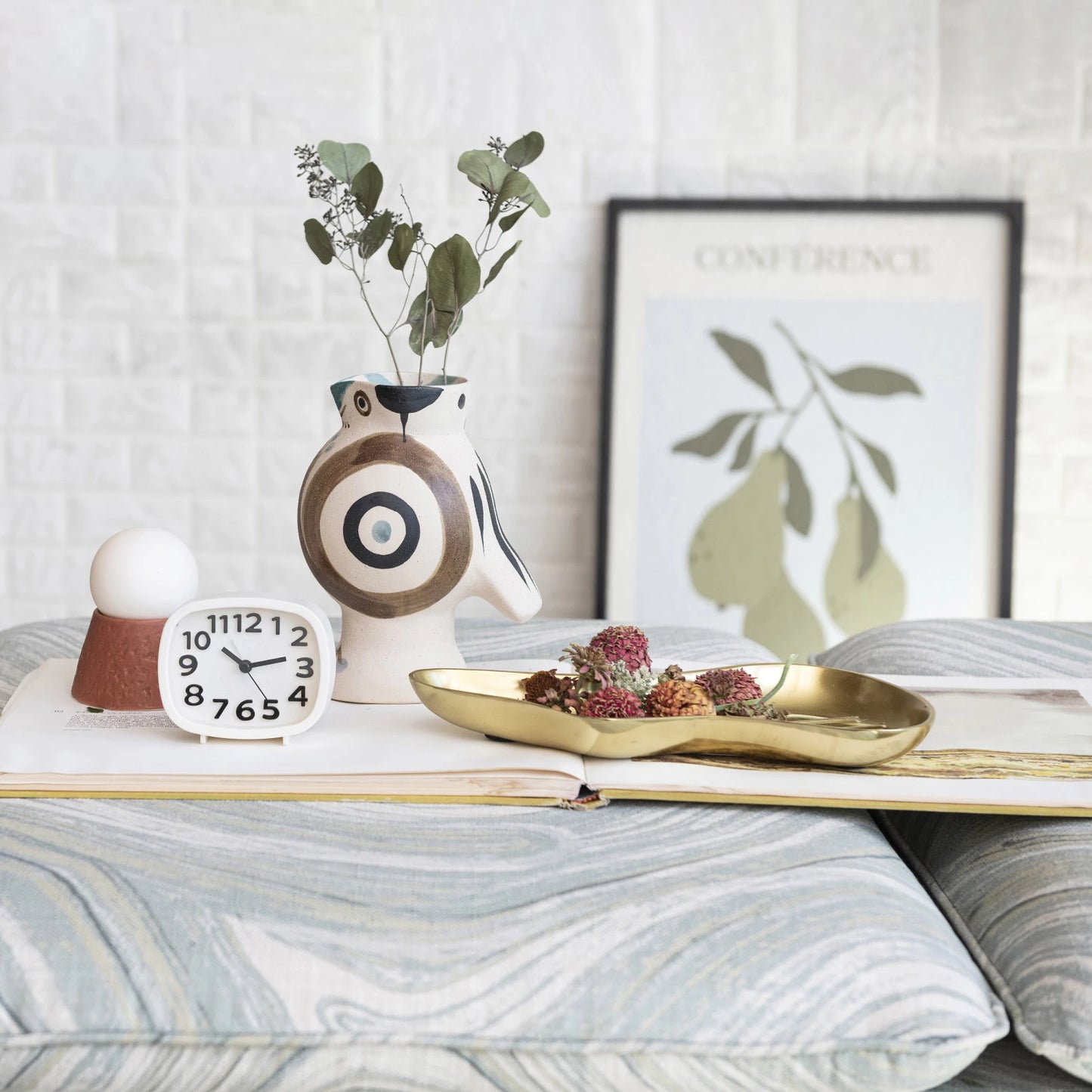 Jarrón de gres pintado a mano