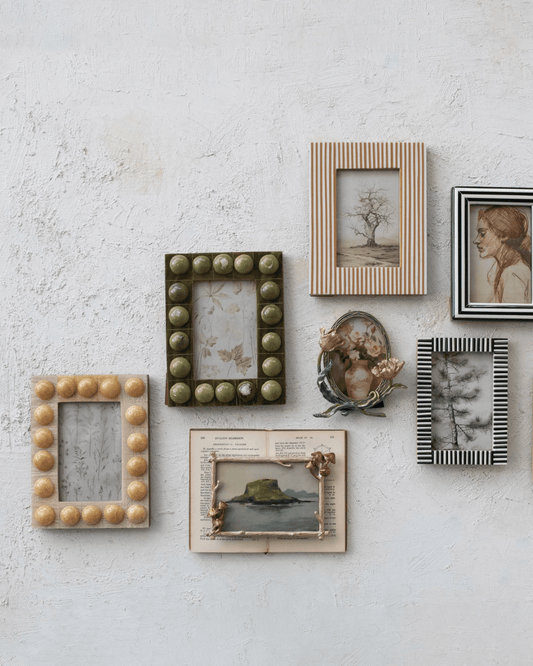 Marbled Resin Bobbin Photo Frame - Marco de Fotos