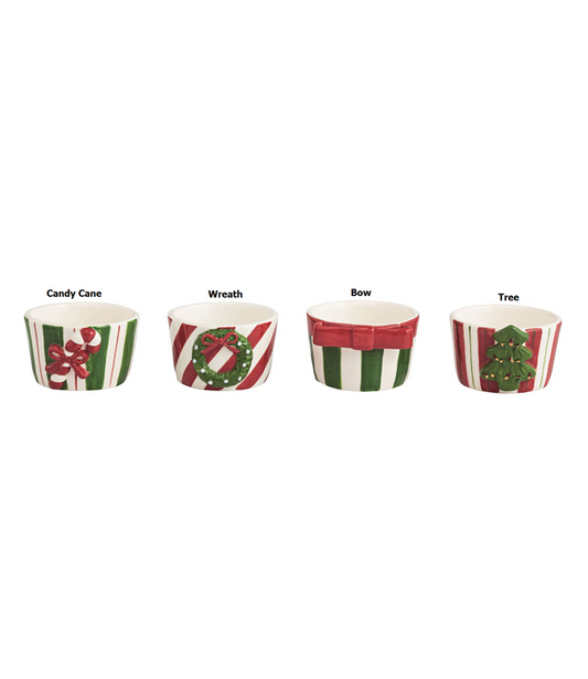 Bow Christmas Tidbit Bowl