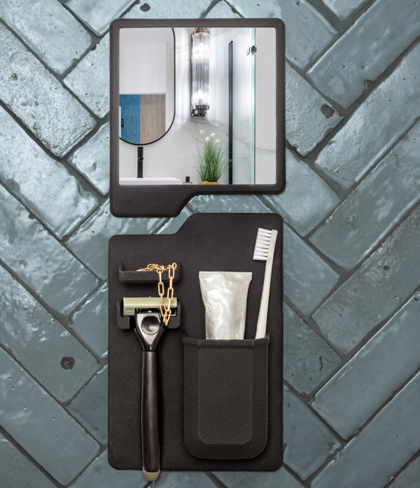 Brodeo Drive Beardless Leader Fogless Shaving Mirror & Organizer - Organizador con Espejo