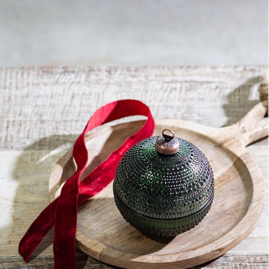 Green Dots Ornament Jar - Bowl de Bola de Navidad
