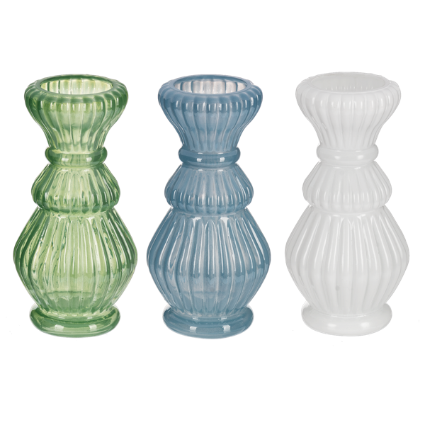 Embossed Milk Glass Vase - Jarrones