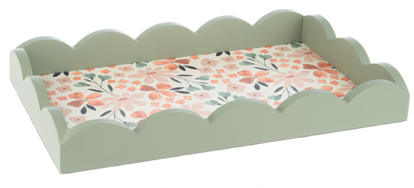 Floral Tray with Scallop Edge - Bandeja con diseño Floral