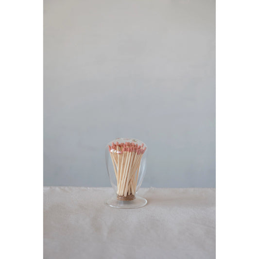 Porta cerillas de vidrio