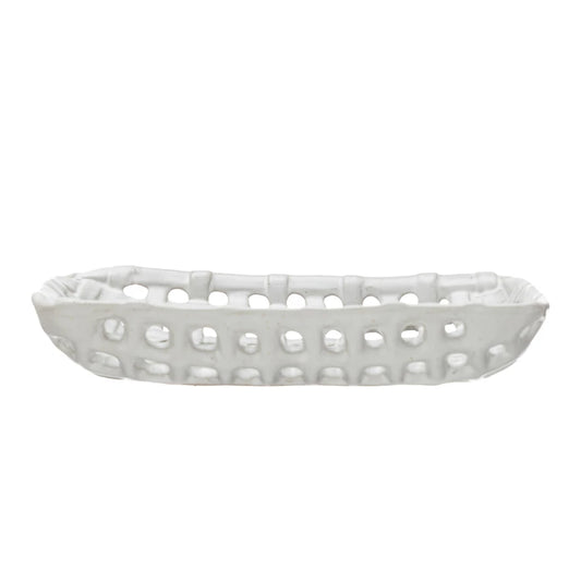 Stoneware Square Lattice Dish